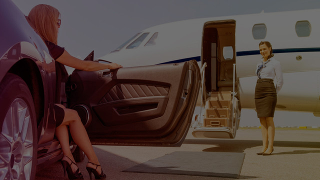 Luxury private jet interior